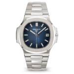 Patek Philippe Nautilus 5811/1G in white gold with blue sunburst dial and integrated bracelet