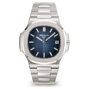 Patek Philippe Nautilus 5811/1G in white gold with blue sunburst dial and integrated bracelet