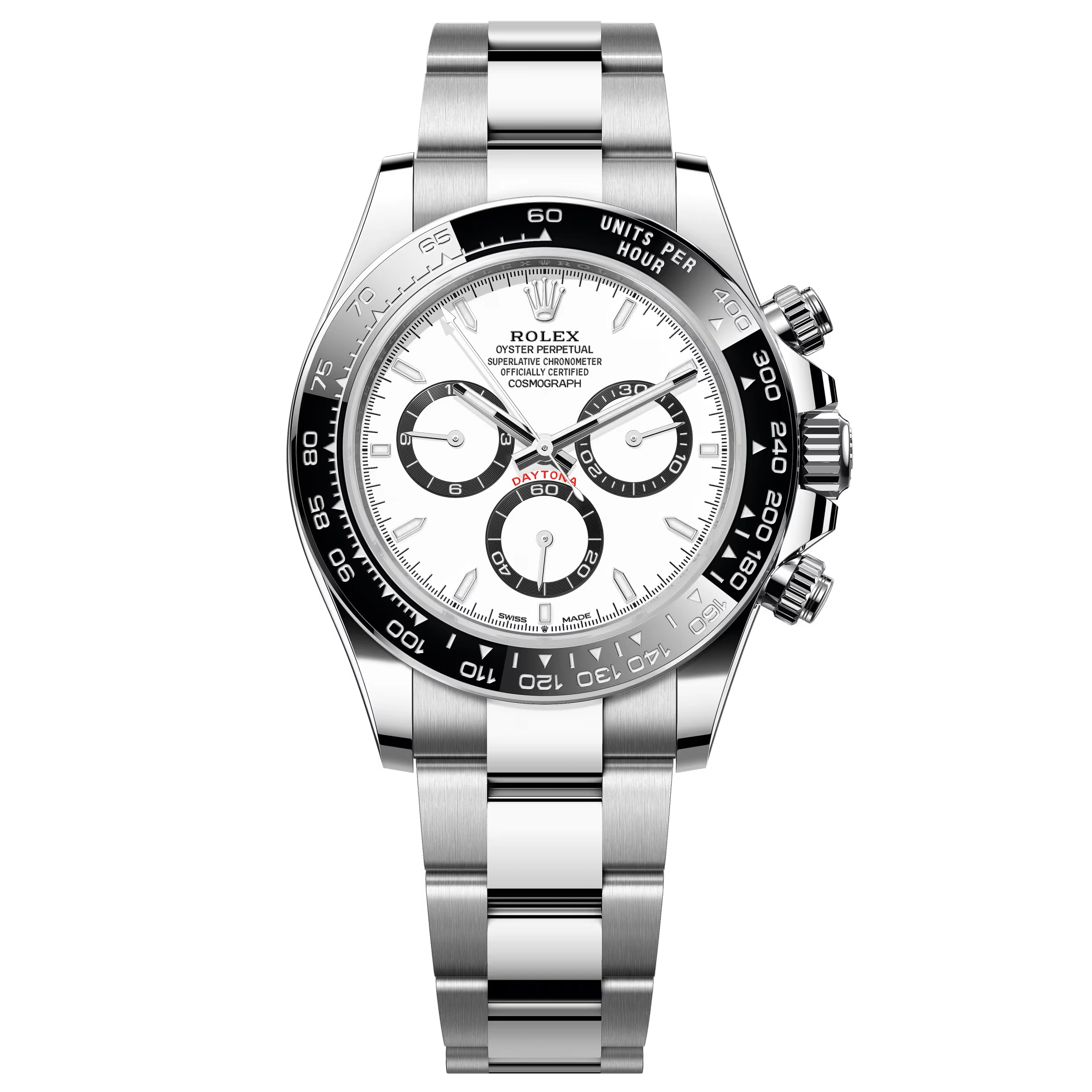 Rolex Cosmograph Daytona 126500LN Panda white dial with black Cerachrom bezel on Oyster bracelet