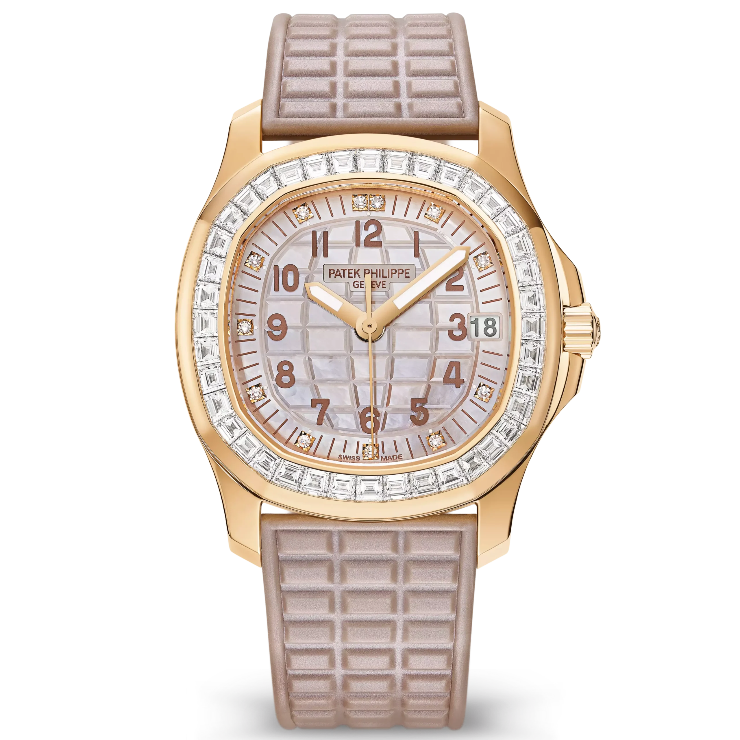 Patek Philippe Aquanaut Luce 5072R-001 in rose gold with mother of pearl dial and diamond bezel