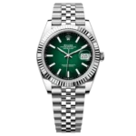 Rolex Datejust 41 126334 with green ombré dial, fluted bezel and Jubilee bracelet
