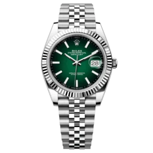 Rolex Datejust 41 126334 with green ombré dial, fluted bezel and Jubilee bracelet